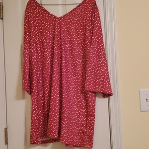 2x plus size red tunic